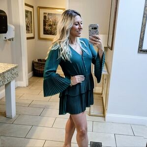 Zara emerald green layered top